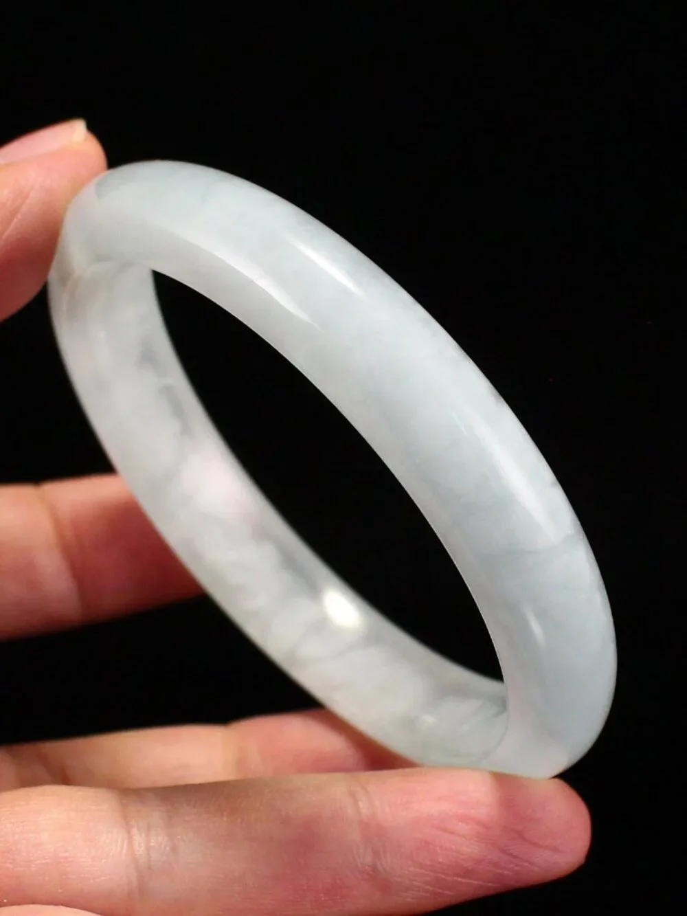 Natural Aquamarine Bangle Bracelet 38.66g 57mm ID Sky Blue White Cloud Certified